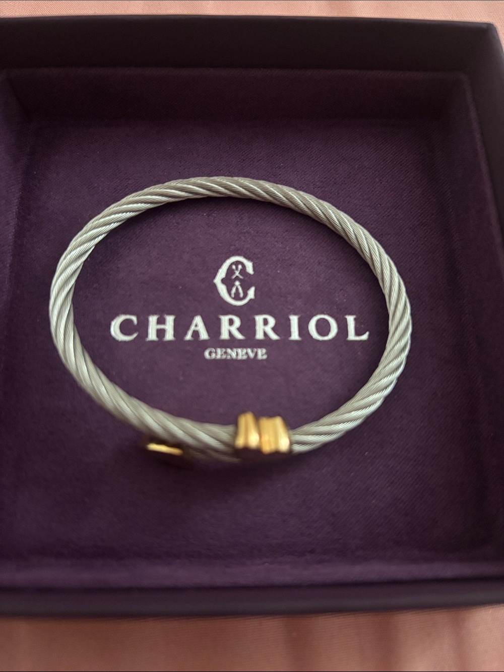 Charriol Two-Tone Cable Bracelet in Silver with Gold Accents